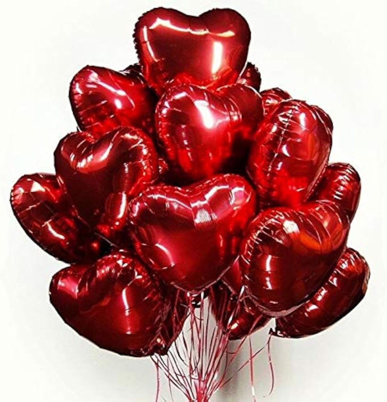 30 Pcs Red Heart Foil Balloons 18 Inch – Love Mylar Balloons for Valentine’s Day Decorations, Wedding Proposal, Party Backdrop & Birthday Supplies